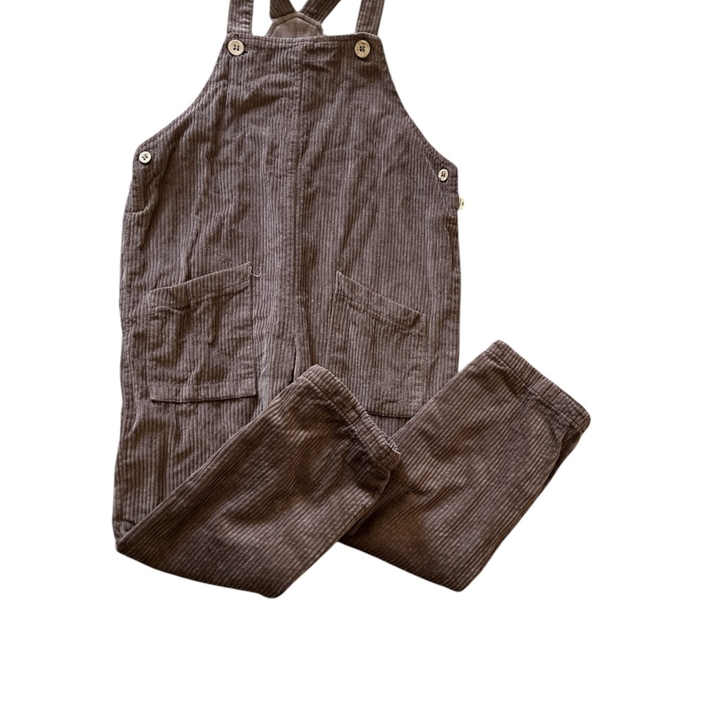 Kids Brown Corduroy Overalls